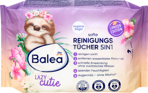 Șervețele demachiante 5în1 Lazy Cutie Balea