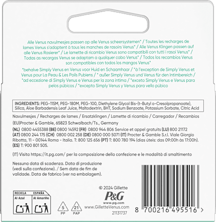 Rasierklingen Smooth Sensitive Gillette Venus
