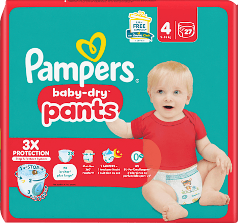 Windeln Baby Pants Baby Dry Gr. 4 Maxi (9-15 kg) Pampers