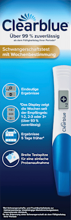 Schwangerschaftstest mit digitaler Anzeige der Woche Clearblue