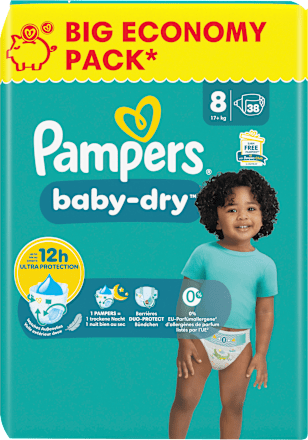 Windeln Baby Dry Gr. 8 Extra Large (17+kg), Big Pack Pampers