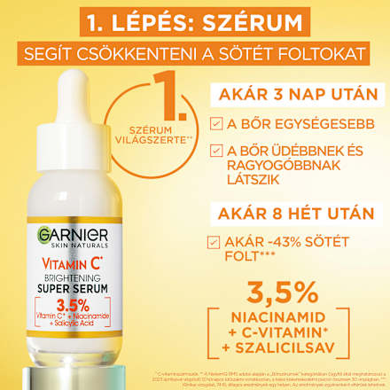 C vitaminos arcszérum és invisible fluid SPF50 duopack GARNIER SKIN NATURALS