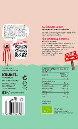 Trockenfrüchte Erdbeeren Ganze Früchte gefriergetrocknet KRÜMEL