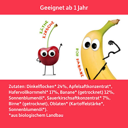 Fruchtriegel Banane & Kirsche, ab 1 Jahr (4x23 g) Freche Freunde