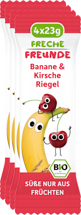 Fruchtriegel Banane & Kirsche, ab 1 Jahr (4x23 g) Freche Freunde