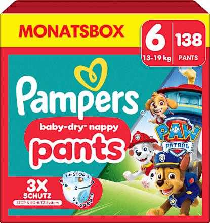 Baby Pants Baby Dry Paw Patrol Gr. 6 Extra Large (14-19 kg) Monatsbox Pampers