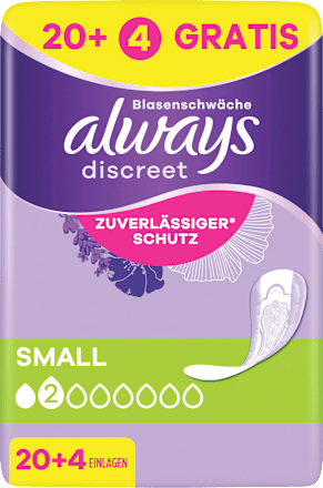 discreet Einlagen Inkontinenz Small always