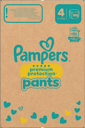 Windeln Premium Protection Pants Gr.4 Maxi (9-15k g), Monatsbox Pampers