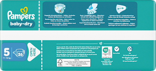 Windeln Gr. 5 Junior (11-16 kg) Pampers baby-dry
