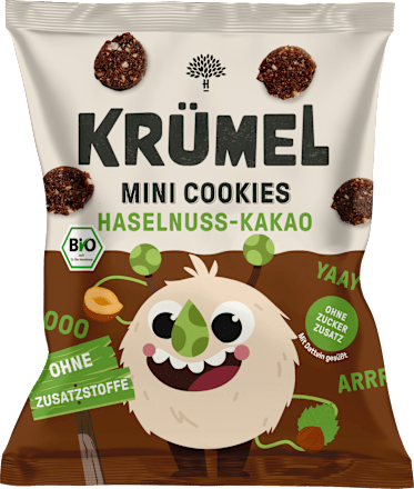 Kindersnack Mini Monster Cookies Haselnuss Kakao ab 3 Jahren KRÜMEL