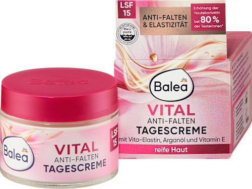 Denný pleťový krém proti vráskam Vital s OF 15 Balea