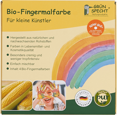 Fingermalfarbe Set 4tlg. Grünspecht