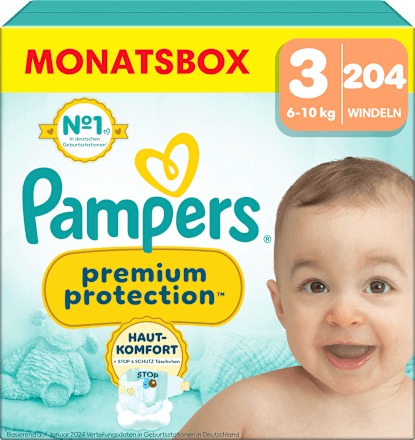 Windeln Premium Protection Gr. 3 Midi (6-10 kg), Monatsbox Pampers