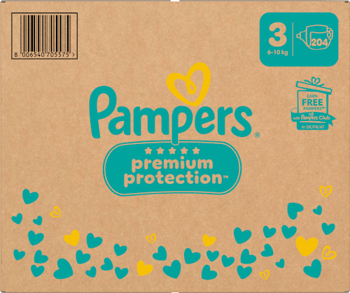 Windeln Premium Protection Gr. 3 Midi (6-10 kg), Monatsbox Pampers
