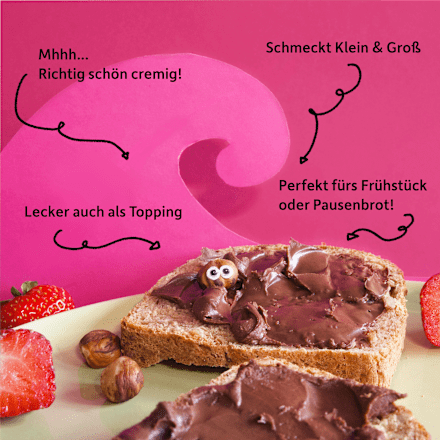 Kindersnack Brotaufstrich Haselnuss-Kakao-Creme Datteln, ab 3 Jahren Freche Freunde