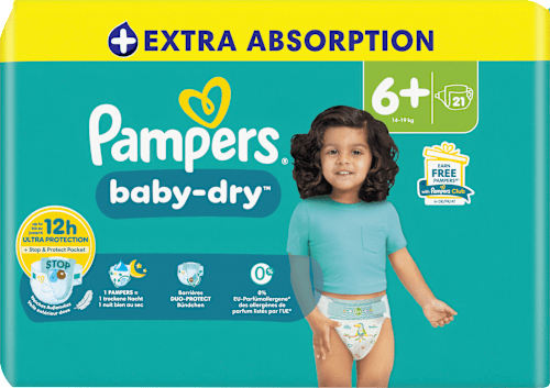 Windeln Baby Dry Gr. 6+ XL (14-19 kg)  Pampers