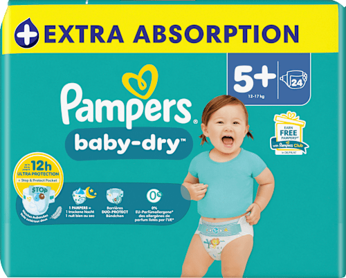 Windeln Baby Dry Gr. 5+ Junior+ (12-17 kg) Pampers baby-dry
