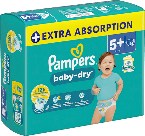 Windeln Baby Dry Gr. 5+ Junior+ (12-17 kg) Pampers baby-dry