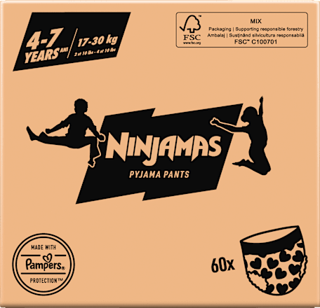 Pyjama Pants Mädchen 4-7 Jahre, Monatsbox Ninjamas