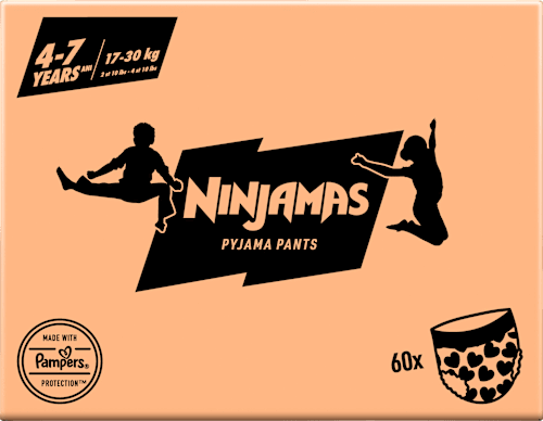 Pyjama Pants Mädchen 4-7 Jahre, Monatsbox Ninjamas