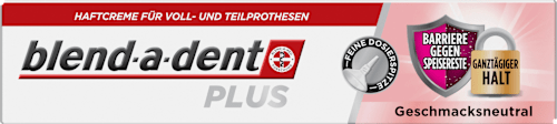 Haftcreme Plus Barriere gegen Speisereste geschmacksneutral blend-a-dent