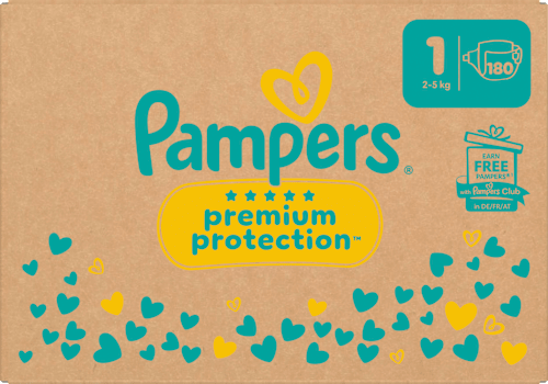 Windeln Premium Protection Gr. 1 Newborn (2-5 kg) Monatsbox Pampers