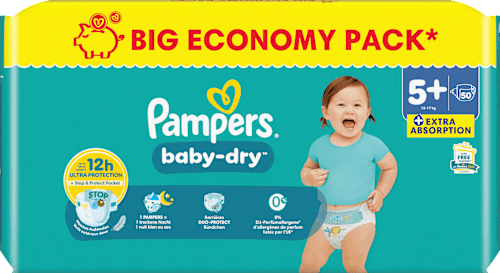 Windeln Baby Dry Gr. 5+ Junior Plus (12-17 kg), Big Pack Pampers
