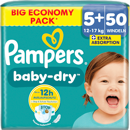 Windeln Baby Dry Gr. 5+ Junior Plus (12-17 kg), Big Pack Pampers