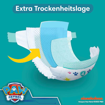 Windeln Baby Dry Gr.4 (9-14 kg) Limited Edition Paw Patrol, Monatsbox Pampers