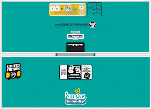 Windeln Baby Dry Gr.4 (9-14 kg) Limited Edition Paw Patrol, Monatsbox Pampers