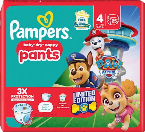 Baby Pants Baby Dry nappy Paw Patrol Gr. 4 (9-15 kg) Pampers