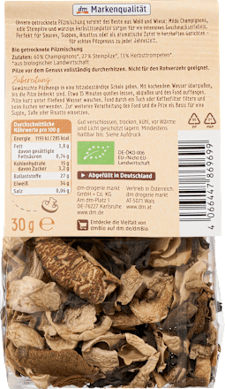 Getrocknete Pilzmischung mit Champignon, Herbsttrompete & Steinpilze dmBio