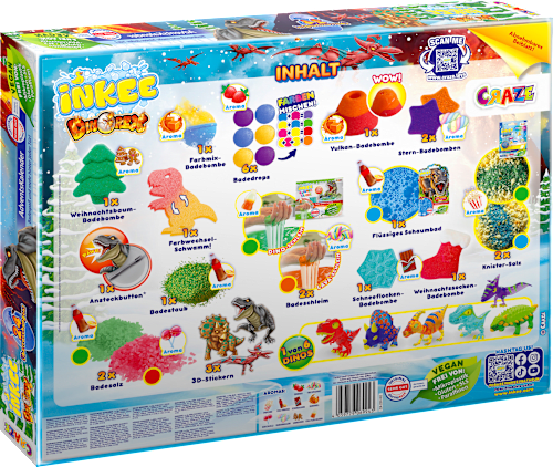 Adventskalender 2026 Kinder Badezusätze Dinorex CRAZE