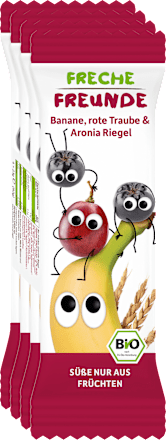 Fruchtriegel mit Getreide Banane, Rote Traube & Aronia ab 1 Jahr, (4x23 g) Freche Freunde
