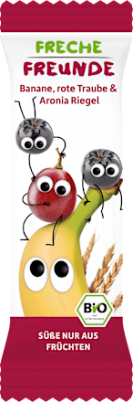 Fruchtriegel mit Getreide Banane, Rote Traube & Aronia ab 1 Jahr, (4x23 g) Freche Freunde