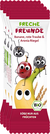 Fruchtriegel mit Getreide Banane, Rote Traube & Aronia ab 1 Jahr, (4x23 g) Freche Freunde