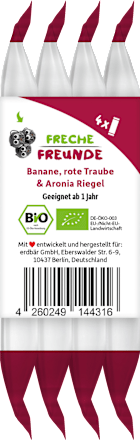 Fruchtriegel mit Getreide Banane, Rote Traube & Aronia ab 1 Jahr, (4x23 g) Freche Freunde