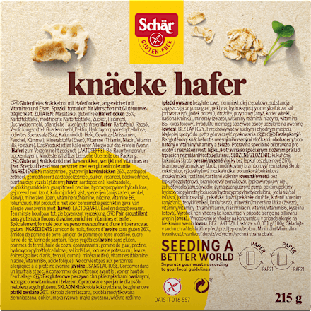 Knäckebrot, Hafer, glutenfrei Schär