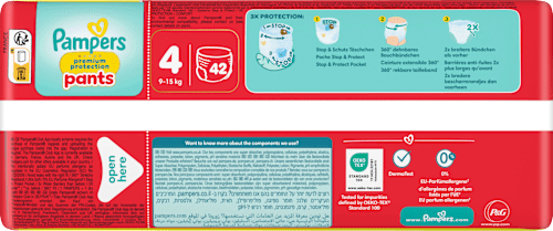 Baby Pants Premium Protection Gr.4 Maxi (9-15kg), Big Pack Pampers premium protection