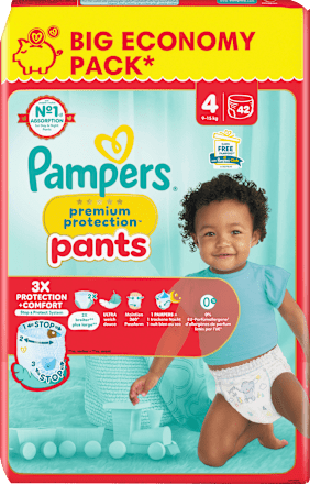 Baby Pants Premium Protection Gr.4 Maxi (9-15kg), Big Pack Pampers premium protection
