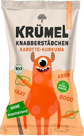 Kindersnack Knabberstäbchen Karotte Kurkuma, ab 3 Jahren KRÜMEL