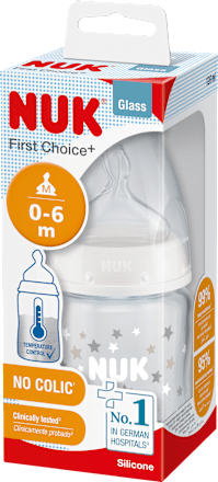 Babyflasche aus Glas First Choice, weiß, 0-6 Monate, 120 ml NUK