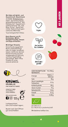 Kinderkekse Kirsche ab 3 Jahren KRÜMEL