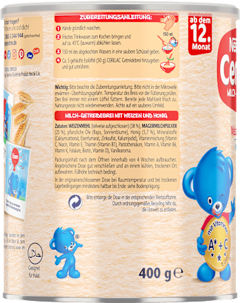 Getreidebrei Milch Cerelac Weizen & Honig ab dem 12. Monat Nestlé Cerelac