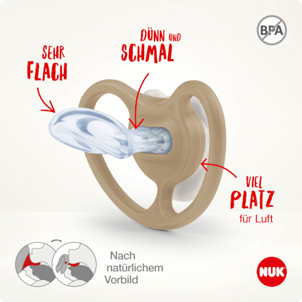 Schnuller Space Disney Silikon, grau/terrakotta, 18-36 Monate  NUK