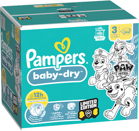 Windeln Baby Dry Gr.3 (6-10 kg) Paw Patrol, Monatsbox Pampers