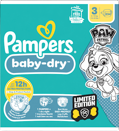 Windeln Baby Dry Gr.3 (6-10 kg) Paw Patrol, Monatsbox Pampers