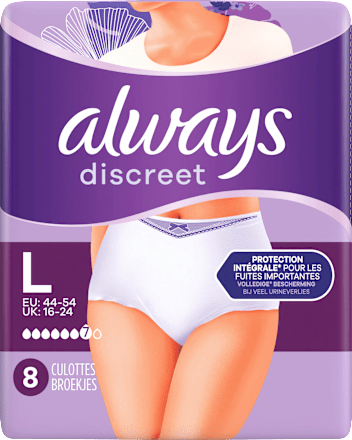 discreet Pants Inkontinenz Plus Gr. L, Vorteilspack (4x8 St) always