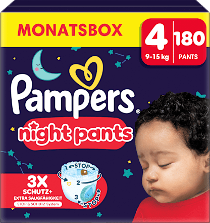 Baby Pants night Baby Dry Gr. 4 (9-15 kg), Monatsbox Pampers