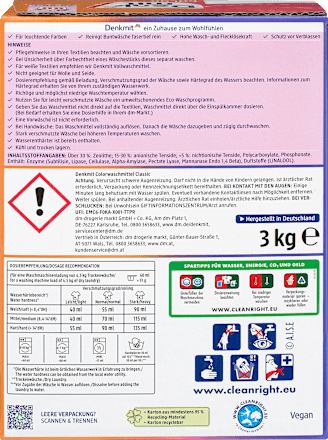 Прах за цветно пране, 50 пранета Denkmit